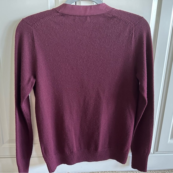 J.Crew Merino Wool Cardigan Size S, Trim Fit, Burgundy - Picture 2 of 5